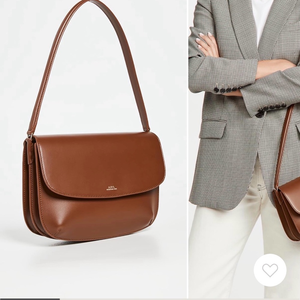 A.P.C. Dark Brown Leather Shoulder Bag